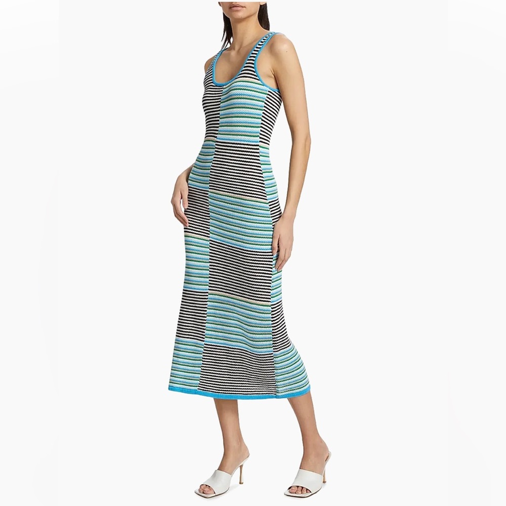 Figue | NWT Laurel Mixed-Stripe Midi-Dress | Sz Medium